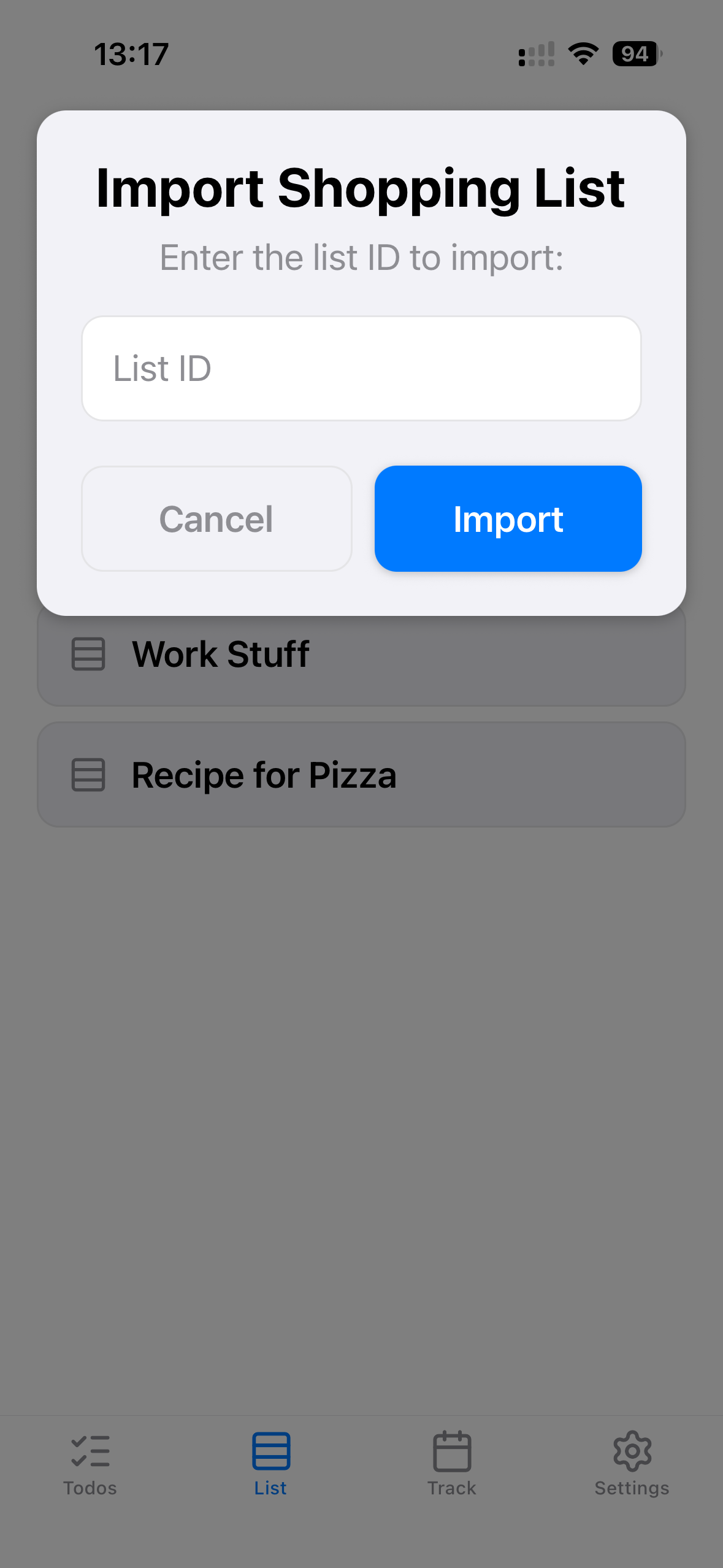List Import Feature