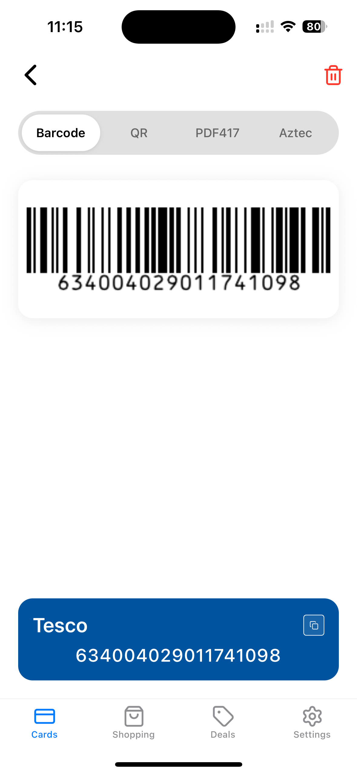 Card Collection View